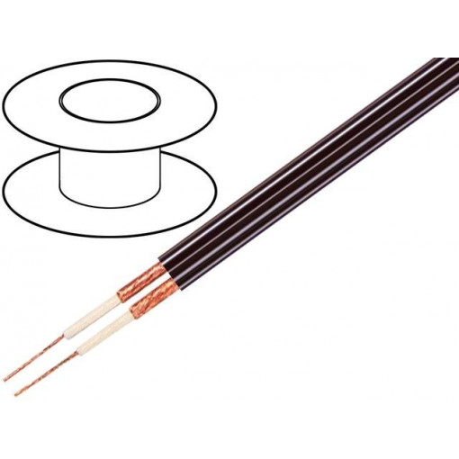 C121 RED; Wire: microphone cable; 2x0,25mm2; red; OFC; PVC; -15÷70°C; 4.5x9mm; TASKER