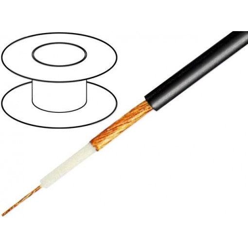 C123; Wire: microphone cable; 1x0,25mm2; black; OFC; PVC; -15÷70°C; 100m; TASKER