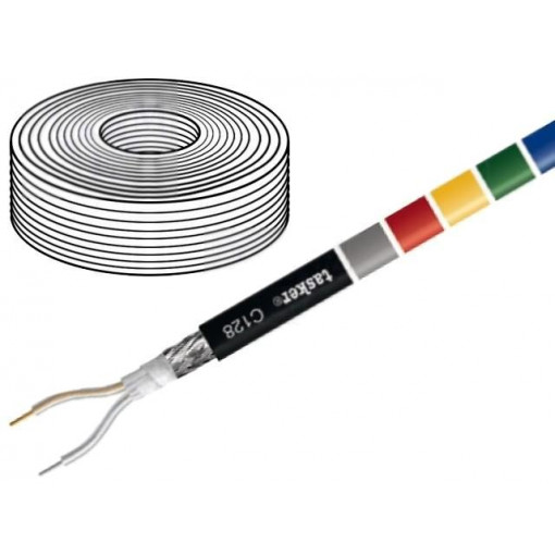 C128 GRAY; Wire: microphone cable; 2x0,35mm2; grey; OFC; PVC; -15÷70°C; Ø6.3mm; TASKER
