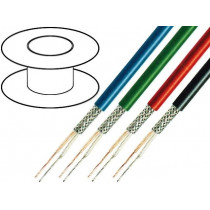 C128 RED; Wire: microphone cable; 2x0,35mm2; red; OFC; PVC; -15÷70°C; Ø6.3mm; TASKER