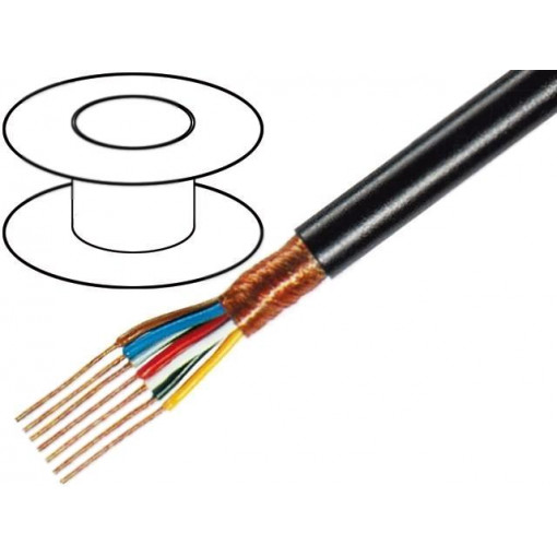 C182; Wire: microphone cable; 7x0,25mm2; black; OFC; PVC; -15÷70°C; 100m; TASKER