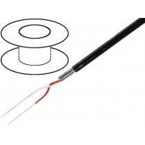 C202; Wire: microphone cable; 2x0,08mm2; black; OFC,tinned; PVC; Ø3mm; TASKER