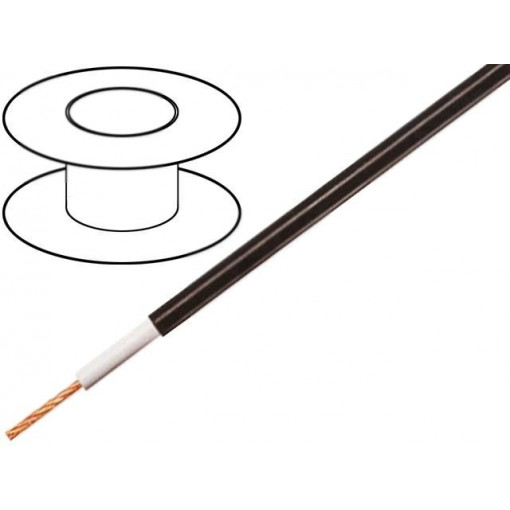 C205-BLACK; Wire; stranded; OFC; 1x0,5mm2; PVC; black; 49V; -15÷70°C; 100m; TASKER