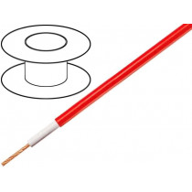 C205-RED; Wire; stranded; OFC; 1x0,5mm2; PVC; red; 49V; -15÷70°C; 100m; Class: 6; TASKER