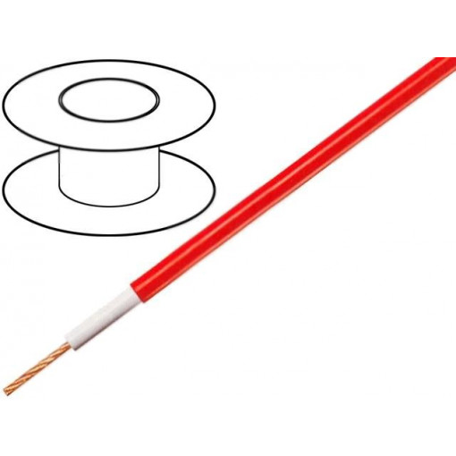C205-RED; Wire; stranded; OFC; 1x0,5mm2; PVC; red; 49V; -15÷70°C; 100m; Class: 6; TASKER