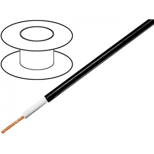 C206-BLACK; Wire; stranded; OFC; 1x1mm2; PVC; black; 49V; -15÷70°C; 100m; Class: 6; TASKER