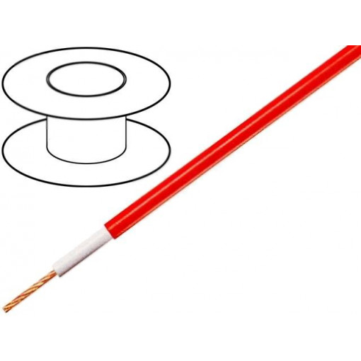 C206-RED; Wire; stranded; OFC; 1x1mm2; PVC; red; 49V; -15÷70°C; double sheath; TASKER