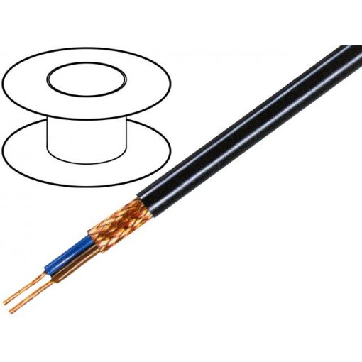 C2100; Wire; 2x1mm2; braid made of copper wires; PVC FirestoP®; black; TASKER