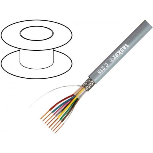 C212; Wire; LiY-CY; 4x0,25mm2; tinned copper braid; PVC; grey; 100m; TASKER