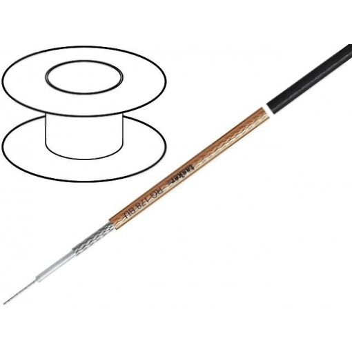 RG178BU; Wire: coaxial; RG178BU; 1x50Ω; stranded; CCS; PVC FirestoP®; 100m; TASKER