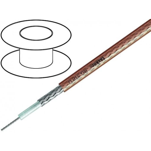 RG316U; Wire: coaxial; RG316U; 1x50Ω; stranded; CCS; PVC FirestoP®; 100m; TASKER