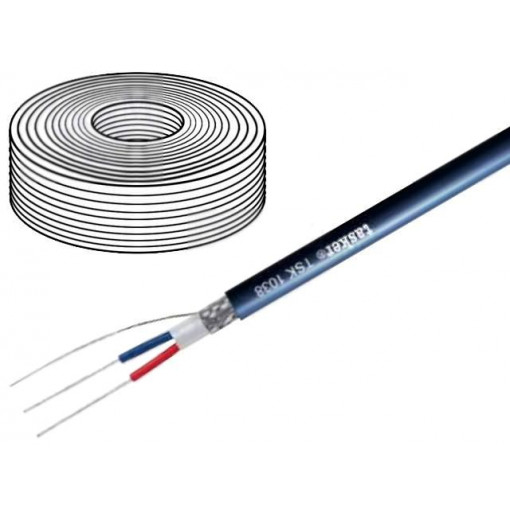 TSK1038 DARK BLUE; Wire: DMX; Core: stranded; 2x0,35mm2; Ø6.3mm; 110Ω; -15÷70°C; TASKER