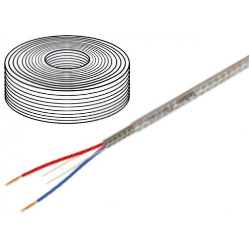 TSK1144; Wire: headset; stranded; 2x0,05mm2; transparent; Ø2.3mm; 50m; TASKER