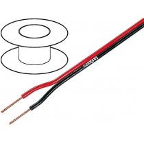 TSK52; Wire: loudspeaker cable; 2x0,75mm2; stranded; CCA; black-red; PVC; TASKER