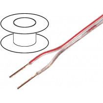 TSK61; Wire: loudspeaker cable; 2x0,5mm2; stranded; CCA; transparent; PVC; TASKER