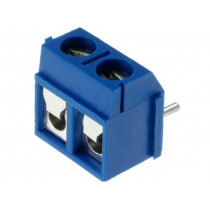 TB-5.0-K-2P1-BL; PCB terminal block; straight; 5mm; ways: 2; on PCBs; 1.5mm2; tinned; NINIGI