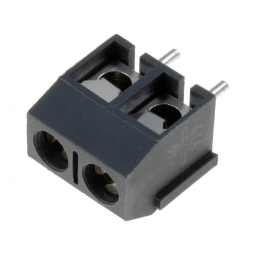 TB-5.0-P-GY; PCB terminal block; angled 90°; 5mm; ways: 2; on PCBs; 2.5mm2; 16A; NINIGI