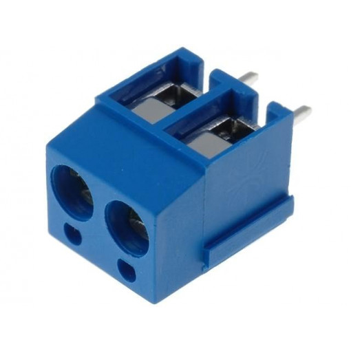 TB-5.0-P-2P1-BL; PCB terminal block; angled 90°; 5mm; ways: 2; on PCBs; 2.5mm2; 16A; NINIGI