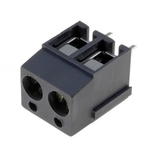 TB-5.0-P-2P1-GY; PCB terminal block; angled 90°; 5mm; ways: 2; on PCBs; 2.5mm2; 16A; NINIGI