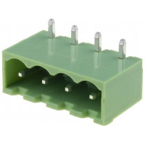XY2500R-B(5.0)-4P; Pluggable terminal block; Contacts ph: 5mm; ways: 4; angled 90°; XINYA