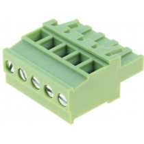 XY2500F-BV(5.08)-5P; Pluggable terminal block; 5.08mm; ways: 5; angled 90°; plug; 300V; XINYA