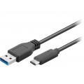 71221; Cable; USB 3.0; USB A plug,USB C plug; 2m; black; Goobay