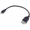 95194; Cable; OTG,USB 2.0; USB A socket,USB B micro plug; 0.2m; black; Goobay