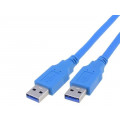 TCR-01512; Cable; USB 3.0; USB A plug,both sides; nickel plated; 1.5m; blue; AMPHENOL TCR-01512; Cable; USB 3.0; USB A plug,both sides; nickel plated; 1.5m; blue; AMPHENOL