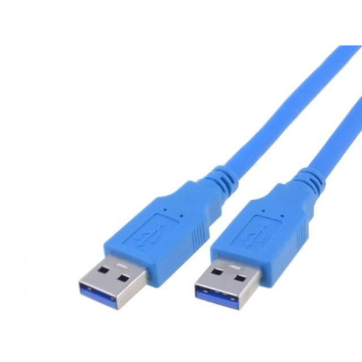 TCR-01512; Cable; USB 3.0; USB A plug,both sides; nickel plated; 1.5m; blue; AMPHENOL