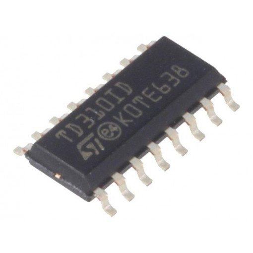 TD310ID; IC: driver; IGBT gate driver,MOSFET gate driver; 600mA; 5V; SO16; STMicroelectronics