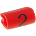 05801202; Markers for cables and wires; Label symbol: 2; 1.5÷2mm; PVC; red; TE Connectivity