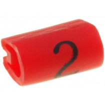 05801202; Markers for cables and wires; Label symbol: 2; 1.5÷2mm; PVC; red; TE Connectivity 05801202; Markers for cables and wires; Label symbol: 2; 1.5÷2mm; PVC; red; TE Connectivity