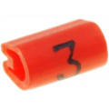 05801303; Markers for cables and wires; Label symbol: 3; 1.5÷2mm; PVC; TE Connectivity