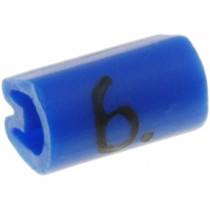 05801606; Markers for cables and wires; Label symbol: 6; 1.5÷2mm; PVC; blue; TE Connectivity 05801606; Markers for cables and wires; Label symbol: 6; 1.5÷2mm; PVC; blue; TE Connectivity