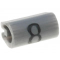 05801808; Markers for cables and wires; Label symbol: 8; 1.5÷2mm; PVC; grey; TE Connectivity