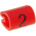 05811202; Markers for cables and wires; Label symbol: 2; 2÷3.2mm; PVC; red; TE Connectivity