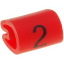 05811202; Markers for cables and wires; Label symbol: 2; 2÷3.2mm; PVC; red; TE Connectivity 05811202; Markers for cables and wires; Label symbol: 2; 2÷3.2mm; PVC; red; TE Connectivity