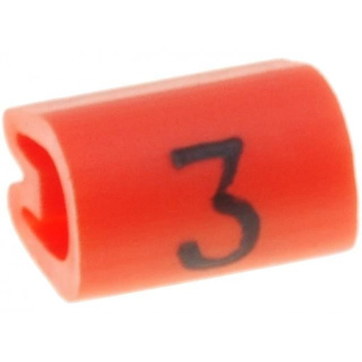 05811303; Markers for cables and wires; Label symbol: 3; 2÷3.2mm; PVC; TE Connectivity 05811303; Markers for cables and wires; Label symbol: 3; 2÷3.2mm; PVC; TE Connectivity