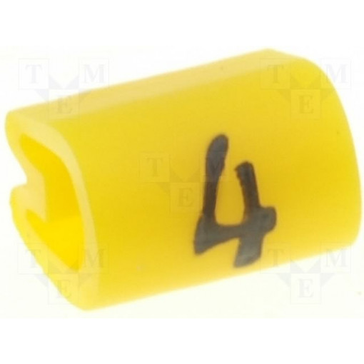 05811404; Markers for cables and wires; Label symbol: 4; 2÷3.2mm; PVC; TE Connectivity 05811404; Markers for cables and wires; Label symbol: 4; 2÷3.2mm; PVC; TE Connectivity