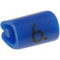 05811606; Markers for cables and wires; Label symbol: 6; 2÷3.2mm; PVC; blue; TE Connectivity