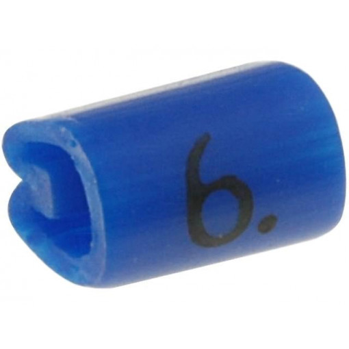 05811606; Markers for cables and wires; Label symbol: 6; 2÷3.2mm; PVC; blue; TE Connectivity 05811606; Markers for cables and wires; Label symbol: 6; 2÷3.2mm; PVC; blue; TE Connectivity