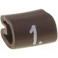 06151101; Markers for cables and wires; Label symbol: 1; 2.5÷4mm; PVC; TE Connectivity
