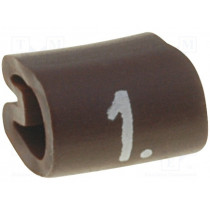 06151101; Markers for cables and wires; Label symbol: 1; 2.5÷4mm; PVC; TE Connectivity 06151101; Markers for cables and wires; Label symbol: 1; 2.5÷4mm; PVC; TE Connectivity