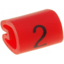 06151202; Markers for cables and wires; Label symbol: 2; 2.5÷4mm; PVC; red; TE Connectivity 06151202; Markers for cables and wires; Label symbol: 2; 2.5÷4mm; PVC; red; TE Connectivity