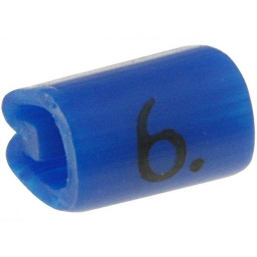 06151606; Markers for cables and wires; Label symbol: 6; 2.5÷4mm; PVC; blue; TE Connectivity
