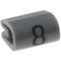 06151808; Markers for cables and wires; Label symbol: 8; 2.5÷4mm; PVC; grey; TE Connectivity