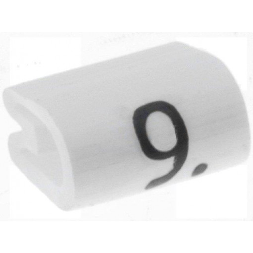 06151909; Markers for cables and wires; Label symbol: 9; 2.5÷4mm; PVC; TE Connectivity