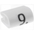 06181909; Markers for cables and wires; Label symbol: 9; 3.8÷6.3mm; PVC; TE Connectivity