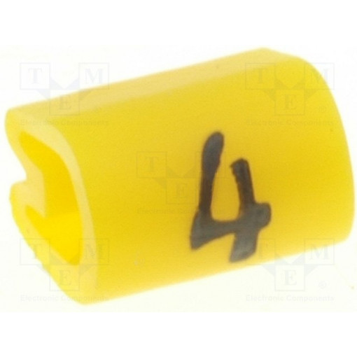 06241404; Markers for cables and wires; Label symbol: 4; 7.9÷12.7mm; PVC; TE Connectivity