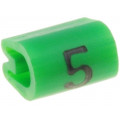 06241505; Markers for cables and wires; Label symbol: 5; 7.9÷12.7mm; PVC; TE Connectivity